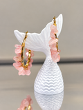 Rose Quartz Hoops