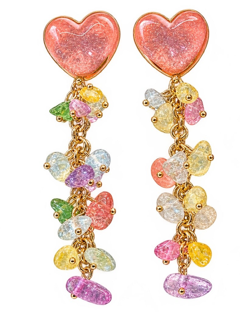 Handmade Heart Tassel Earrings
