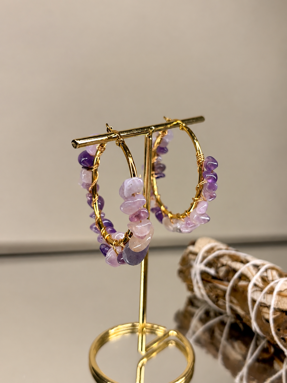 Amethyst Hoops