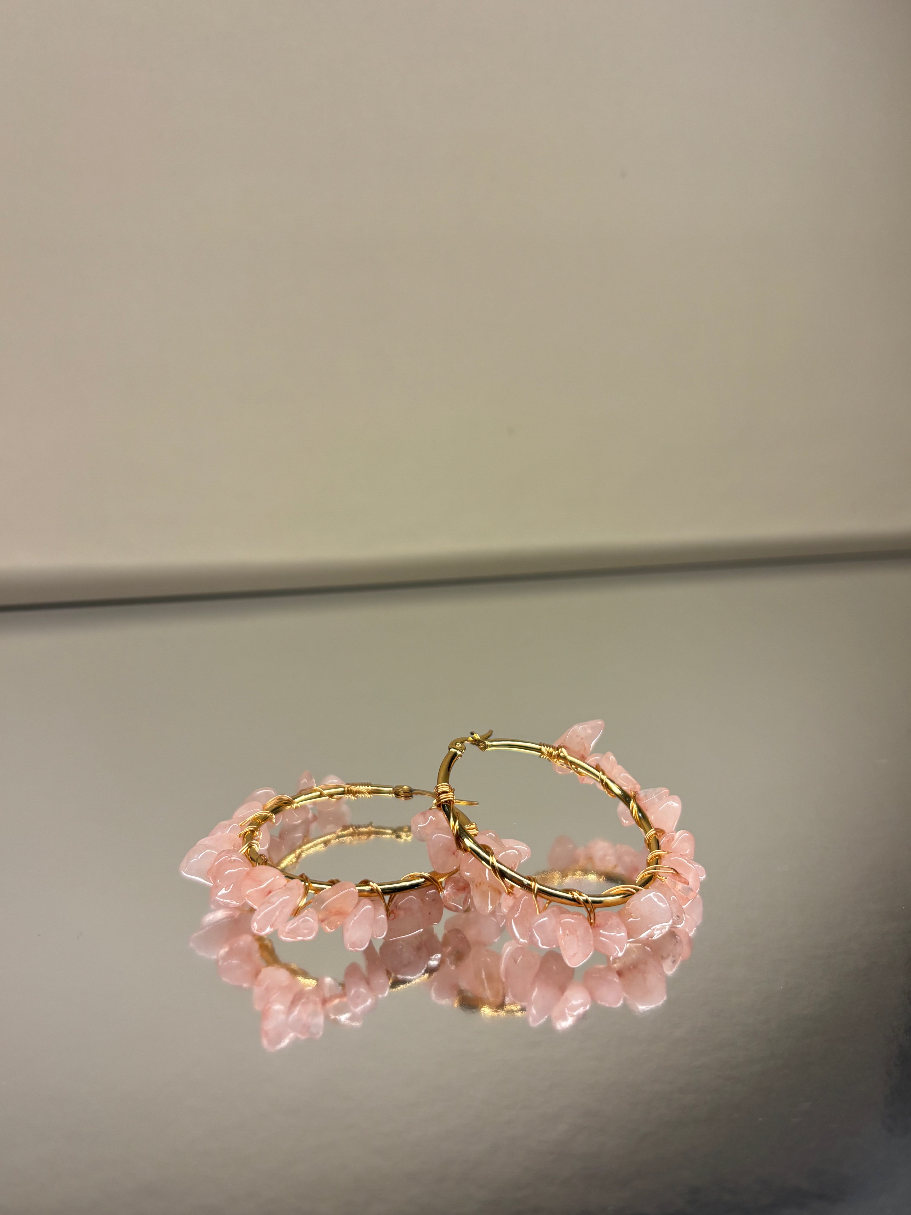 Rose Quarts Hoops