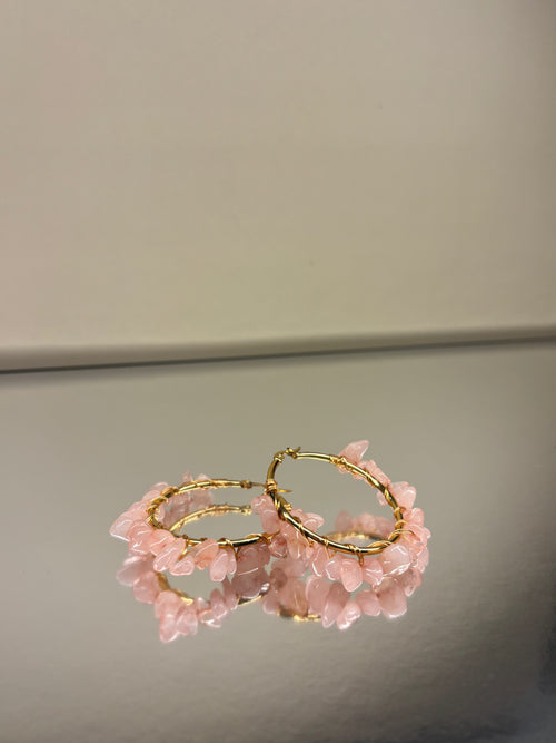 Rose Quarts Hoops