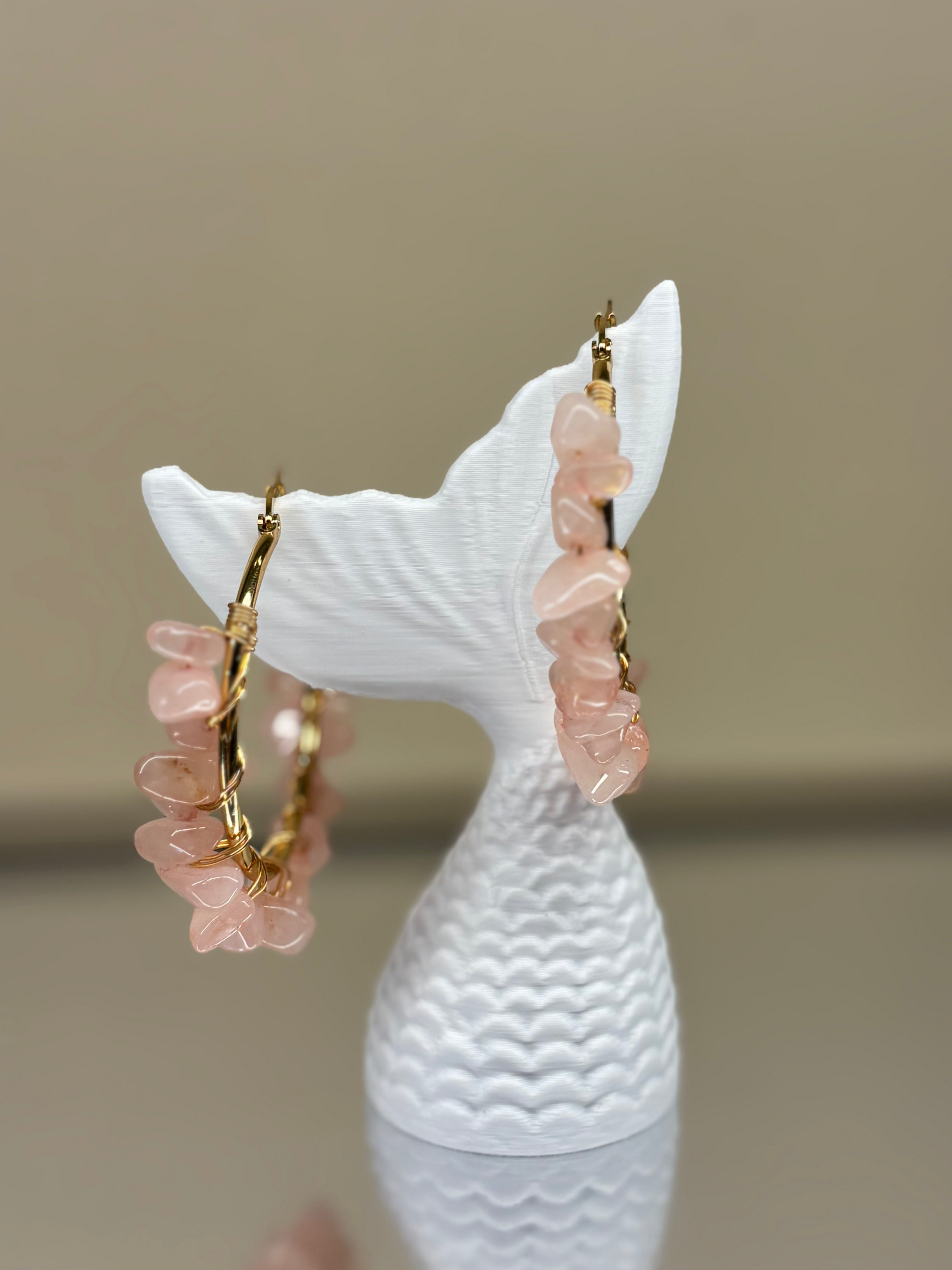 Rose Quarts Hoops