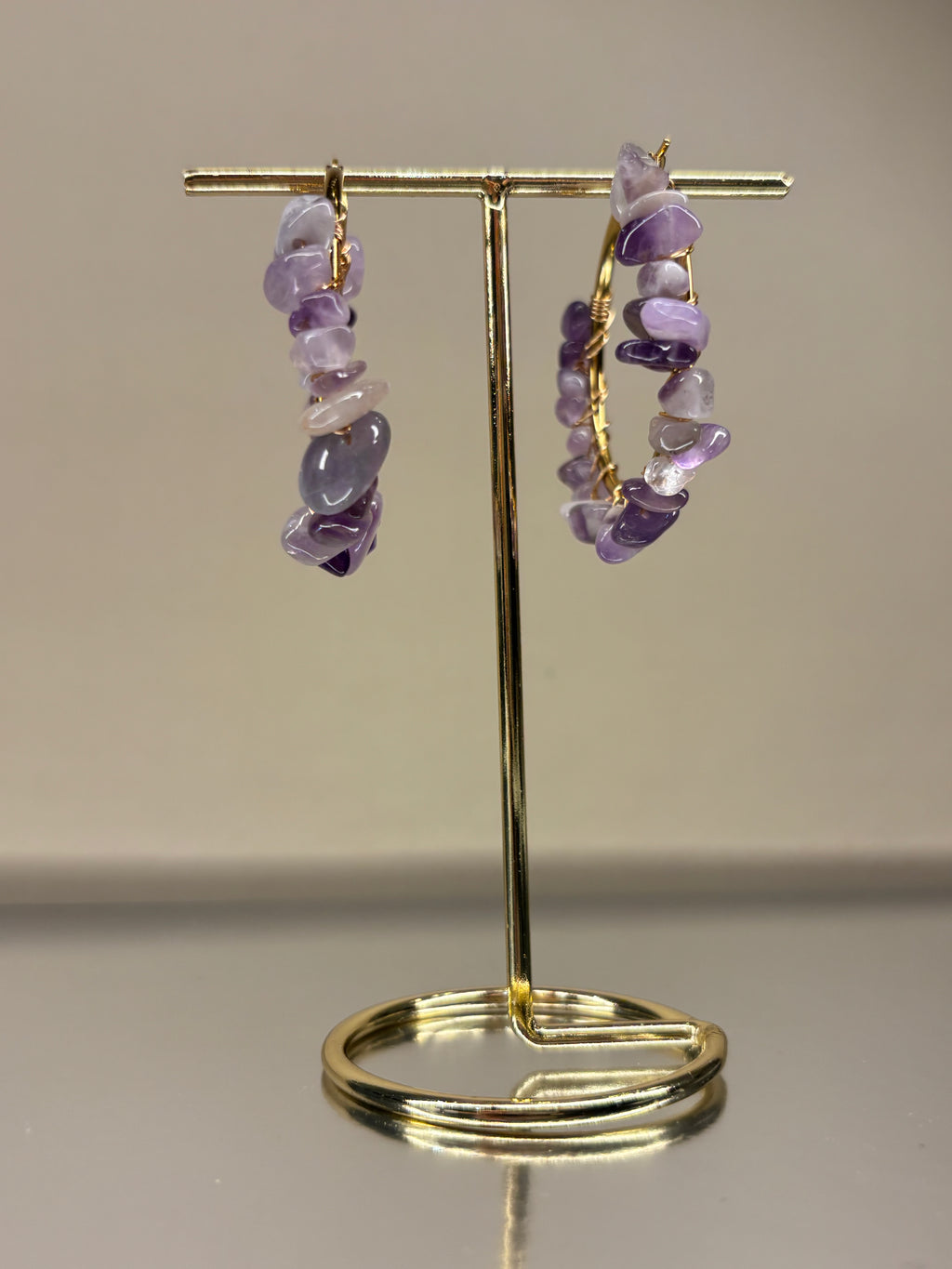 Amethyst Hoops