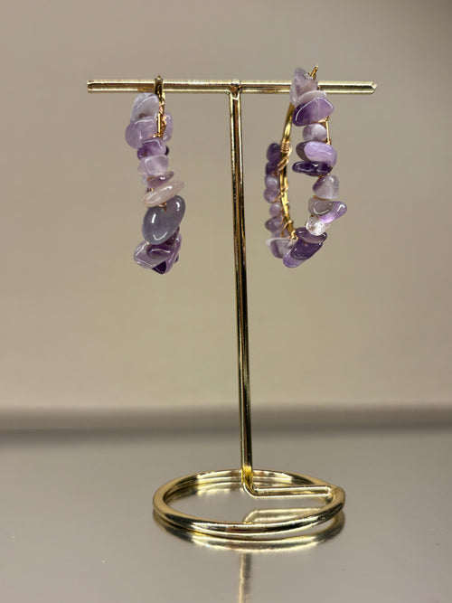 Amethyst Hoops